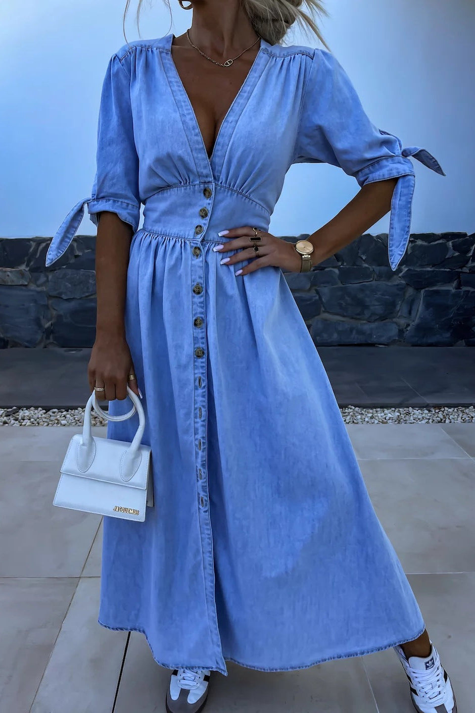 Dulce |  Vestido brillante de denim